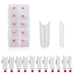 Nails Art Artificial 600pcs Stiletto Sharp French Acrylic False Nail Tips With 10 Sizes Four Color Nail Tips