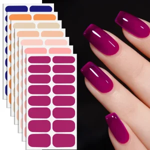 Nails Art Self Adhesive 16 Tips Customization Color Nail Wraps Nail Stickers