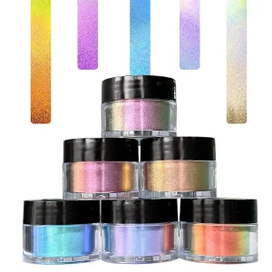 Nails Chrome Powder Metallic Mirror Effect 38-42um Dazzling Chameleon Aurora Powder for Acrylic Nail Art Custom