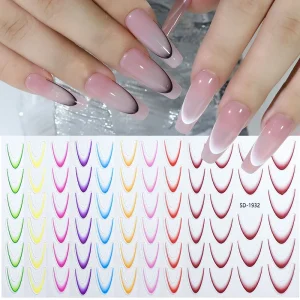 Nails Decoration French Template Gradient Nail Stickers Decals
