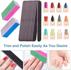 Natural Nails Manicure Filer Filing Polishing Buff Nail Care Smoother 4 Way Nail Buffers Shine Kit Professional Nail Files