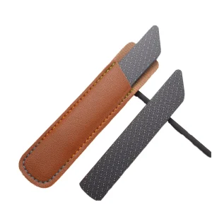 Neiss Mini Double Straight Zebra Sandpaper Nail File Satin Buffer Stainless Steel Reusable Durable 100 Grit Nail Care Tool