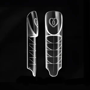 New 150 Pcs Box 15 Sizes 3d Space French Dual Nail Forms Nail Tips New Heart French Dual Upper Forms Customized Logo