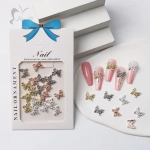 New 3D Bow Nail Art Decorations Alloy Butterfly Nail Charms Luxurious Nail Accessories