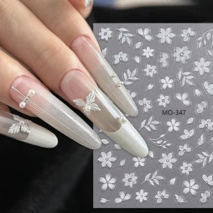 New 3D Lively Star Moon Rose Leaf Flower DIY Plastic Nail Stickers Colorful Flower Nail Art Decoration Accessories