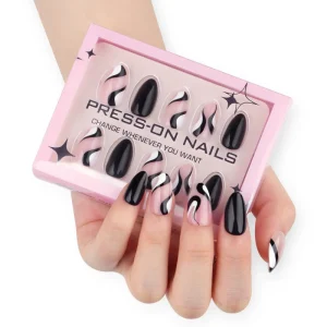 New Arrival 30 Piece Set Minimalist High End Short Almond Shape Acrylic Press Nails French Artificial Fingernails GD Halal