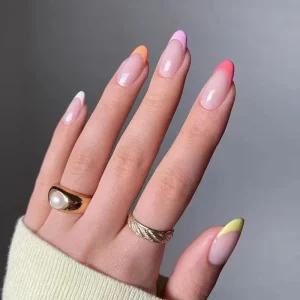 New Arrival Colorful French Line Press on Nails with Tool Kit