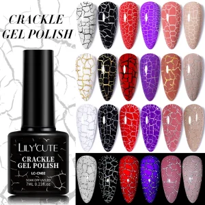 New Arrival Crackle Nail Gel Polish 12 Colors Custom Logo Professional Nail UV Led Gel