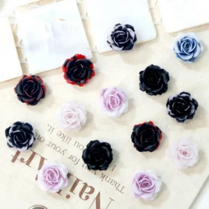 New Arrival Flower Resin Nail Salon Accessories 3D Colorful Rose Design Nail Supplies Charms Nail Art Decoration