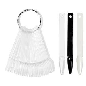 New Arrival French Style Nail Art Ring Tips 20pcs set UV Gel Color Display Manicure ABS Almond Half Cover Square Manicure