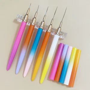 New Arrival Gradient Color Nail Art Pen Fine Needle Long Pole 5 25mm Tips Line Drawing Floral Design Outlining