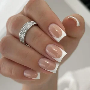 New Arrival Pre design Nails Press on Nails French Print Square Short Artificial Nails
