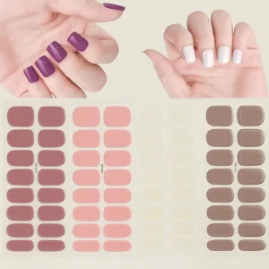New Arrive UV Gel Nail Stickers Waterproof Full Cover Polish Strips Sticker Semi-Cured Nail Gel Wraps