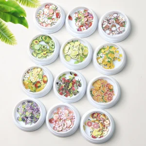 New Cartoon Fruit Accessories Nail Art Wood Pulp Pieces Ornaments Flowers Art Nail Slices Cute Design Decoration