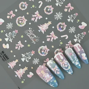 New Christmas Lustre Christmas Tree 3D Nail Art Sticker Accessories for Nail Salon