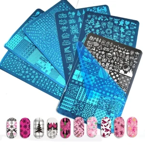 New Christmas Nail DIY Tools Stainless Steel Nail Transfer Steel Paint Plate Nail Stamping Mold