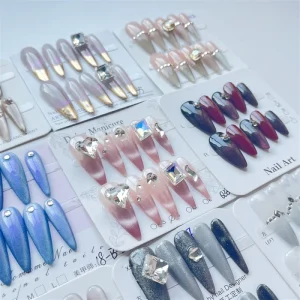 New Custom Design Random Style Press on Nail China Artificial Fingernails Nail With Glue