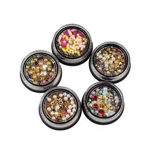 New DIY Nail Accessories 5 Styles Mixed Nail Art Decoration Stickers & Decals