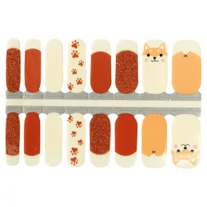 New Design Dog Nail Wraps Nail Polish Stickers Peach Nail Wrap