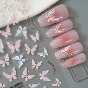 New Design Elegant Luxury Butterfly Nail Stickers Nail Products in Trend Nail Art Adhesive Stickers