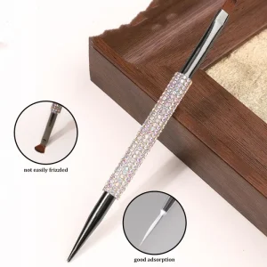 New Design Fashion Trend Nail Tools Rhinestone Diamond Handle Hair Acrylic Nail Brushes