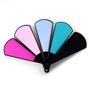 New Design High Quality Professional Nail Art Tools Fan Shaped Foldable Nail File Buffers with Plastic Handle