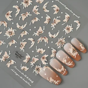 New Design Magic Flower Nail Stickers DIY Gel Polish Nail Art Adhesive Beauty Salon Decoration Nail Stickers