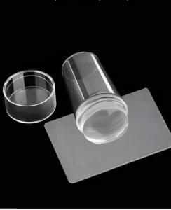 New Design Seal Scraper Tool Set French Nail Pressing Seal Head Clear Silicone Nail Art Stamper