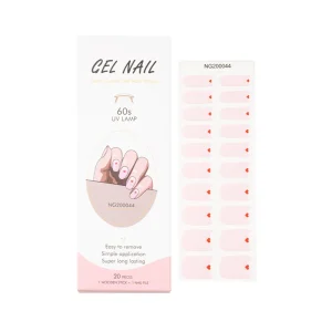 New Design Semi Cured Gel Strips Valentine’s Day Design Gel Nail Stickers