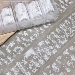 New Design Wholesales Nail Transfer Foils Paper Roll Set Nail Art Foil Polish Sticker