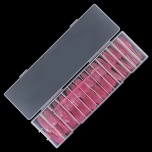 New Embedded Thicken pink Poly Nail Gel Molds Coffin Full Cover Nail Tips Extension Dual Nail Forms Tips