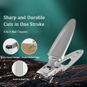 New Flat Mouth Multifunctional Nail Scissors Ultra Thin Portable Anti Splash Custom Manicure Nail Clippers Set