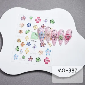 New Flower Nail Art Stickers 3D DIY Self-Adhesive Nail Charms Decals Decoration Manicure Nail Art Stickers