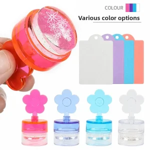 New Flower Shape Silicone Nail Stamper Set Scraper Manicure Jelly Nail Art Stamp Clear Silicone Nail Stamper