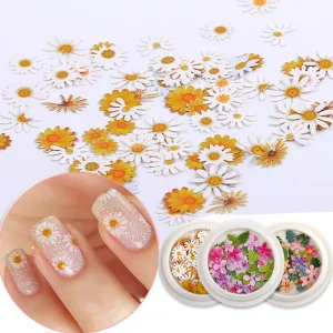 New Flowers Sequins 3D Nail Art Decorations Emulational Design Japanese Style Manicure Design Accessories Wood Pulp Stickers