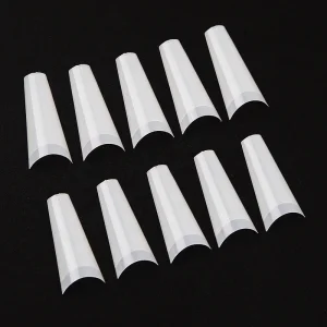 New French Coffin Nail Tips 500pcs bag Clear Natural False ABS Artificial Fingernails Extension System for Nail Salon