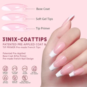 New Invisible Wearable Nail150pcs French Pink and White Wearable Nails French Manicure Nail Sticker Sheets