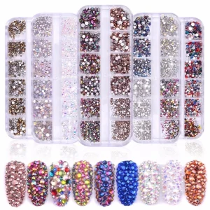 New Japanese Nail Art Supplies DIY AB Crystal Strass Rhinestones Nail Decorations 3D Nail Art Diamond