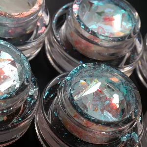 New JiaSi JS-AM Opal Powder Nail Acrylic Art Decoration Flakes Mirror Effect Holographic Glitter Iridescent Pigment Dust