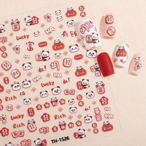 New Launch Cartoon Pattern 3D Non Toxic Nail Sticker for Spring Festival High Quality Nail Art