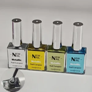 New Launch High Quality Free Sample Available Natural Low Odor Silver Gold Oil Based Metallic Nail Lacquer Mirror Nail Polish