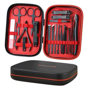 New Luxury Fashion Beauty Manicure Set Personal Nail Care Tools Glass File Fingernail Clipper Grooming Kit for Gift Giving