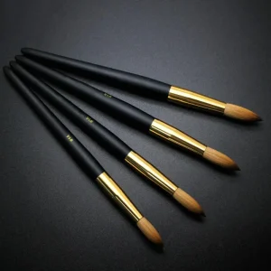 New Luxury Nail 100% Kolinsky Acrylic Brush Size 16 Matte Black Wood Handle Nail Acrylic Powder Brush for Nail Art