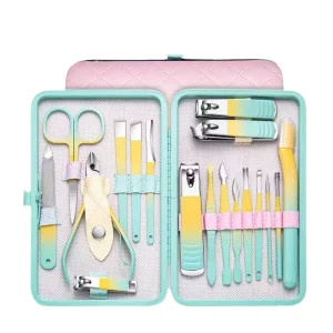 New Macarons Gradient Colors Stainless Steel Nail Art Tools Set 7 10 12 16 Pcs set Dead Skin Nail Clippers Pedicure Manicure Set