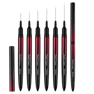 New Manicure Nylon Hair Nail Liner Brush Ultra Long Extra Fine Nail Art Drawing Pen Metal Handle French Nail Liner Brushes