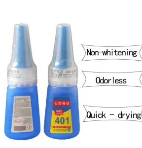New Model Korean 401 20g Low White High Strength Universal Quick Drying Metal Plastic Wood 401 Super Adhesive Cyanoacrylate