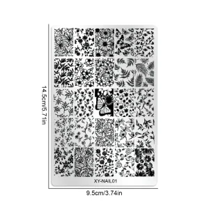 New Model Nail Art Metal Silver Steel Stamping Plate Custom Logo Nail Tools