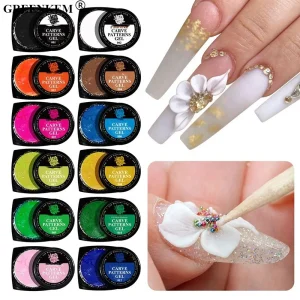 New OEM 12 Color sets Solid Poly Nail Gel in a Jar Semipermanent Nail Extension Gel Manicure 3D Led Nail Gel