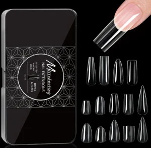 New OEM Coffin Stiletto Almond Soft Gel X False Nail Clear USA Finger Press on Nail Tip for Manicure Nail Extension