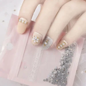 New Package Mixed Size Nail Art Accessories Crystal AB Decoration Round Shaped Nail Art Rhinestones Charm Nail Jewelry